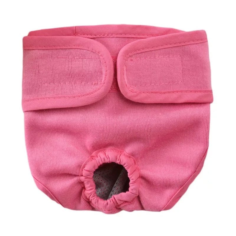 KUTKUT Washable Female Dog Diaper, Reusable Pant for Doggis, Super-Absorbent and Comfortable Menstruation Pant for Girl Dog in Period Heat (Pink)-Diapers-kutkutstyle